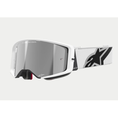 Masque Alpinestars Supertech Corp Blanc ecran miroir Argent 