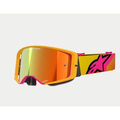 Masque Alpinestars Supertech Corp Jaune Rose ecran miroir Rouge 