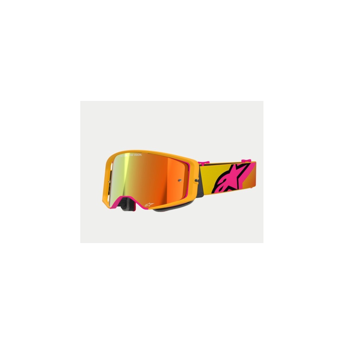 Masque Alpinestars Supertech Corp Jaune Rose ecran miroir Rouge 