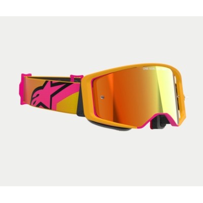 Masque Alpinestars Supertech Corp Jaune Rose ecran miroir Rouge 
