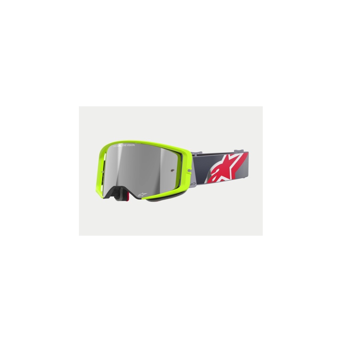 Masque Alpinestars Supertech Corp Jaune Fluo Rouge ecran miroir Argent 