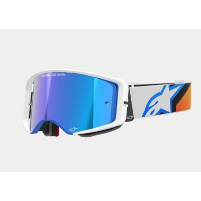 Masque Alpinestars Supertech Corp Bleu Orange ecran miroir Bleu 