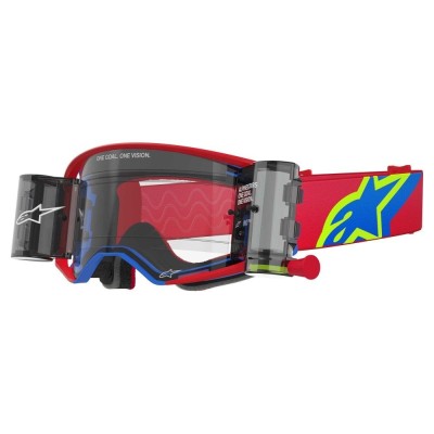 Masque Alpinestars Supertech Corp Roll-Off Rouge Bleu ecran Clair 