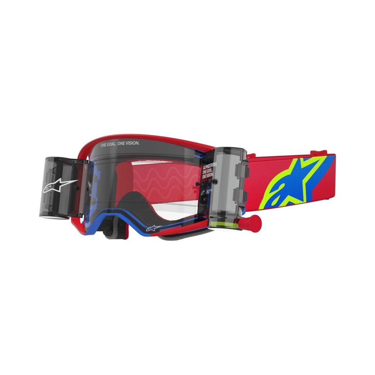 Masque Alpinestars Supertech Corp Roll-Off Rouge Bleu ecran Clair 