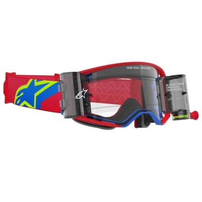 Masque Alpinestars Supertech Corp Roll-Off Rouge Bleu ecran Clair 