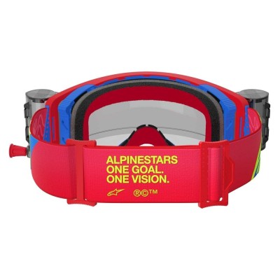 Masque Alpinestars Supertech Corp Roll-Off Rouge Bleu ecran Clair 