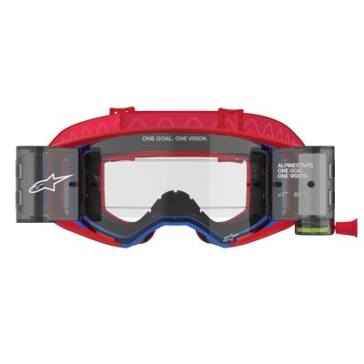 Masque Alpinestars Supertech Corp Roll-Off Rouge Bleu ecran Clair 