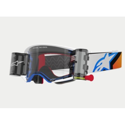 Masque Alpinestars Supertech Corp Roll-Off Bleu Orange ecran Clair 