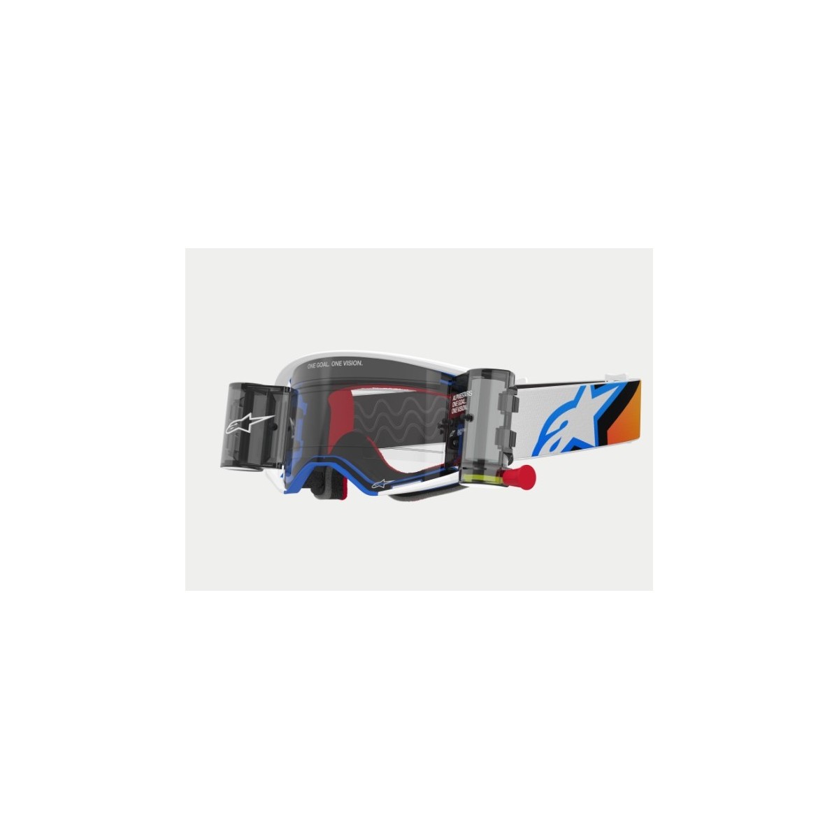 Masque Alpinestars Supertech Corp Roll-Off Bleu Orange ecran Clair 