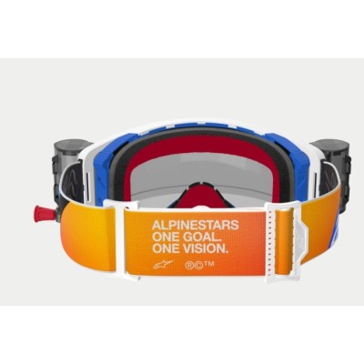 Masque Alpinestars Supertech Corp Roll-Off Bleu Orange ecran Clair 
