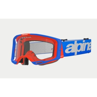 Masque Alpinestars Vision 8 Wordmark Bleu Orange ecran Clair 