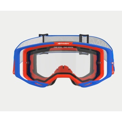 Masque Alpinestars Vision 8 Wordmark Bleu Orange ecran Clair 