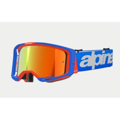 Masque Alpinestars Vision 8 Wordmark Bleu Orange ecran Rouge 