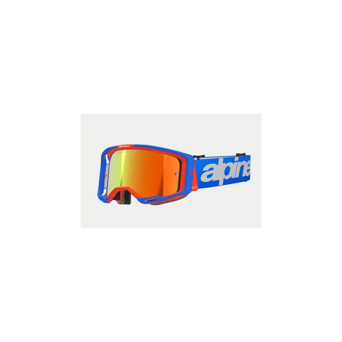 Masque Alpinestars Vision 8 Wordmark Bleu Orange ecran Rouge 