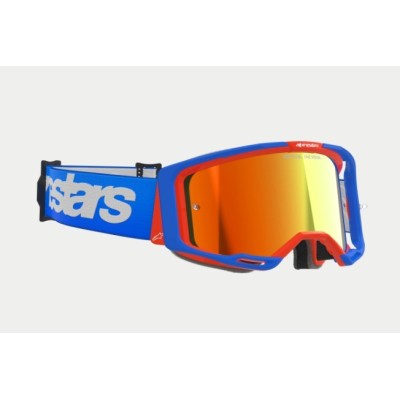 Masque Alpinestars Vision 8 Wordmark Bleu Orange ecran Rouge 