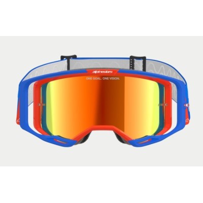 Masque Alpinestars Vision 8 Wordmark Bleu Orange ecran Rouge 