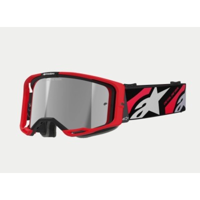 Masque Alpinestars Vision 8 Luar Rouge Noir ecran Argent 