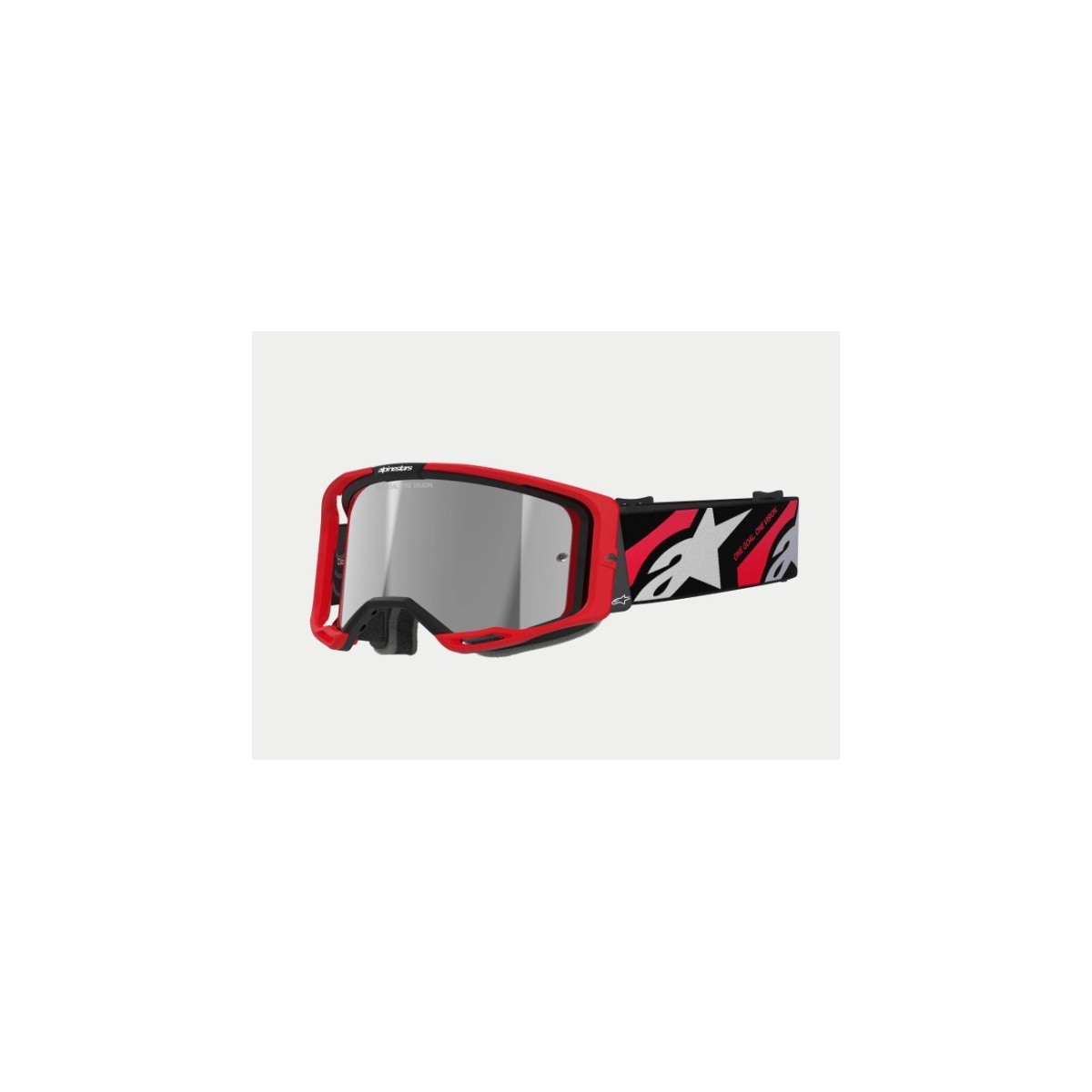 Masque Alpinestars Vision 8 Luar Rouge Noir ecran Argent 