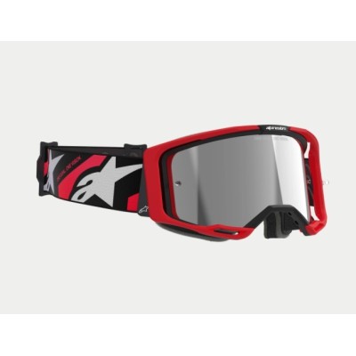 Masque Alpinestars Vision 8 Luar Rouge Noir ecran Argent 