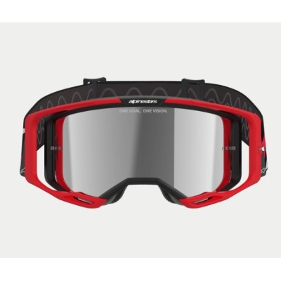 Masque Alpinestars Vision 8 Luar Rouge Noir ecran Argent 
