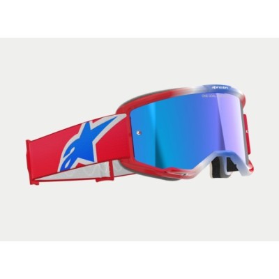 Masque Alpinestars Vision 5 Corp Rouge Blanc Bleu ecran Bleu 
