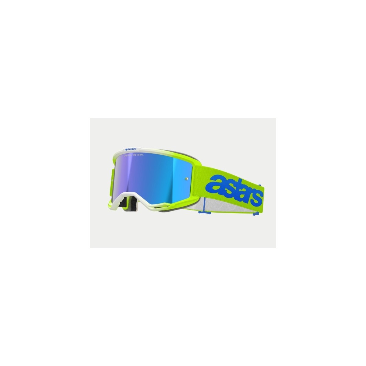 Masque Alpinestars Vision 5 Blaze Jaune Fluo Bleu ecran Bleu 
