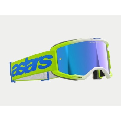 Masque Alpinestars Vision 5 Blaze Jaune Fluo Bleu ecran Bleu 