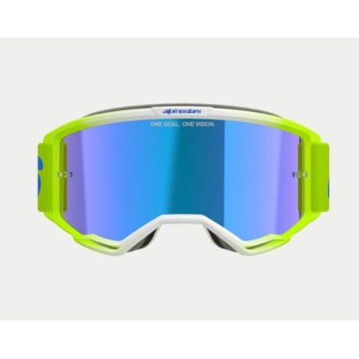 Masque Alpinestars Vision 5 Blaze Jaune Fluo Bleu ecran Bleu 