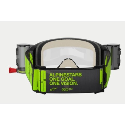Masque Alpinestars Vision 5 Hollow Gris Jaune Fluo Roll Off ecran Clair 