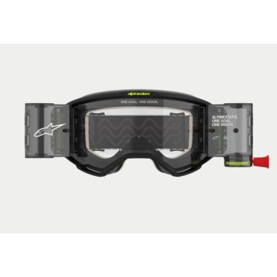 Masque Alpinestars Vision 5 Hollow Gris Jaune Fluo Roll Off ecran Clair 