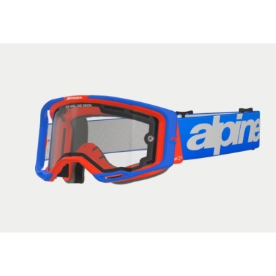 Masque Alpinestars Vision 8 Wordmark Bleu Orange ecran double Clair 