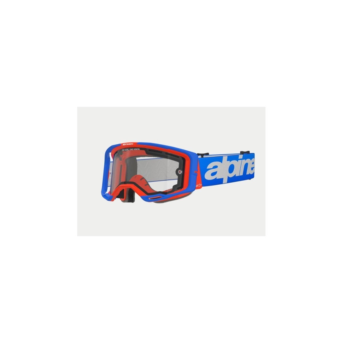 Masque Alpinestars Vision 8 Wordmark Bleu Orange ecran double Clair 