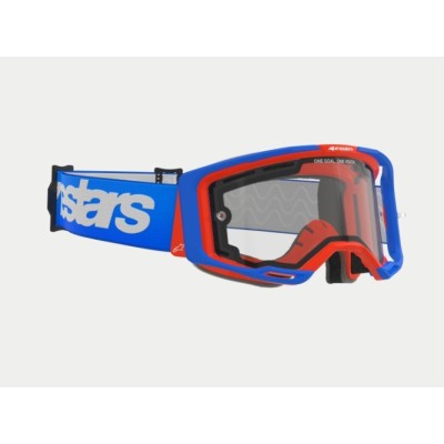 Masque Alpinestars Vision 8 Wordmark Bleu Orange ecran double Clair 
