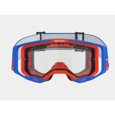 Masque Alpinestars Vision 8 Wordmark Bleu Orange ecran double Clair 