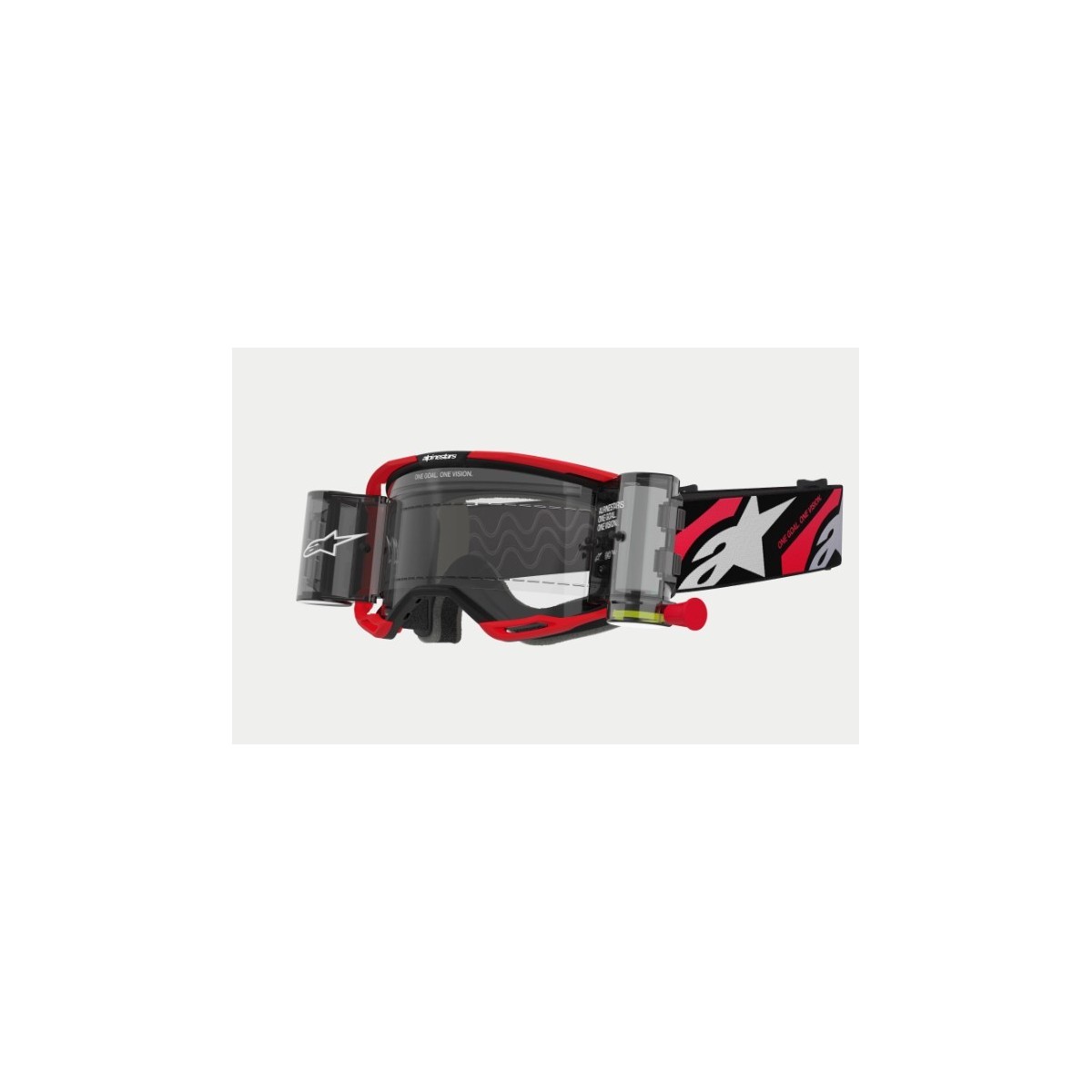 Masque Alpinestars Vision 8 Luar Roll Off Rouge Noir ecran Clair 