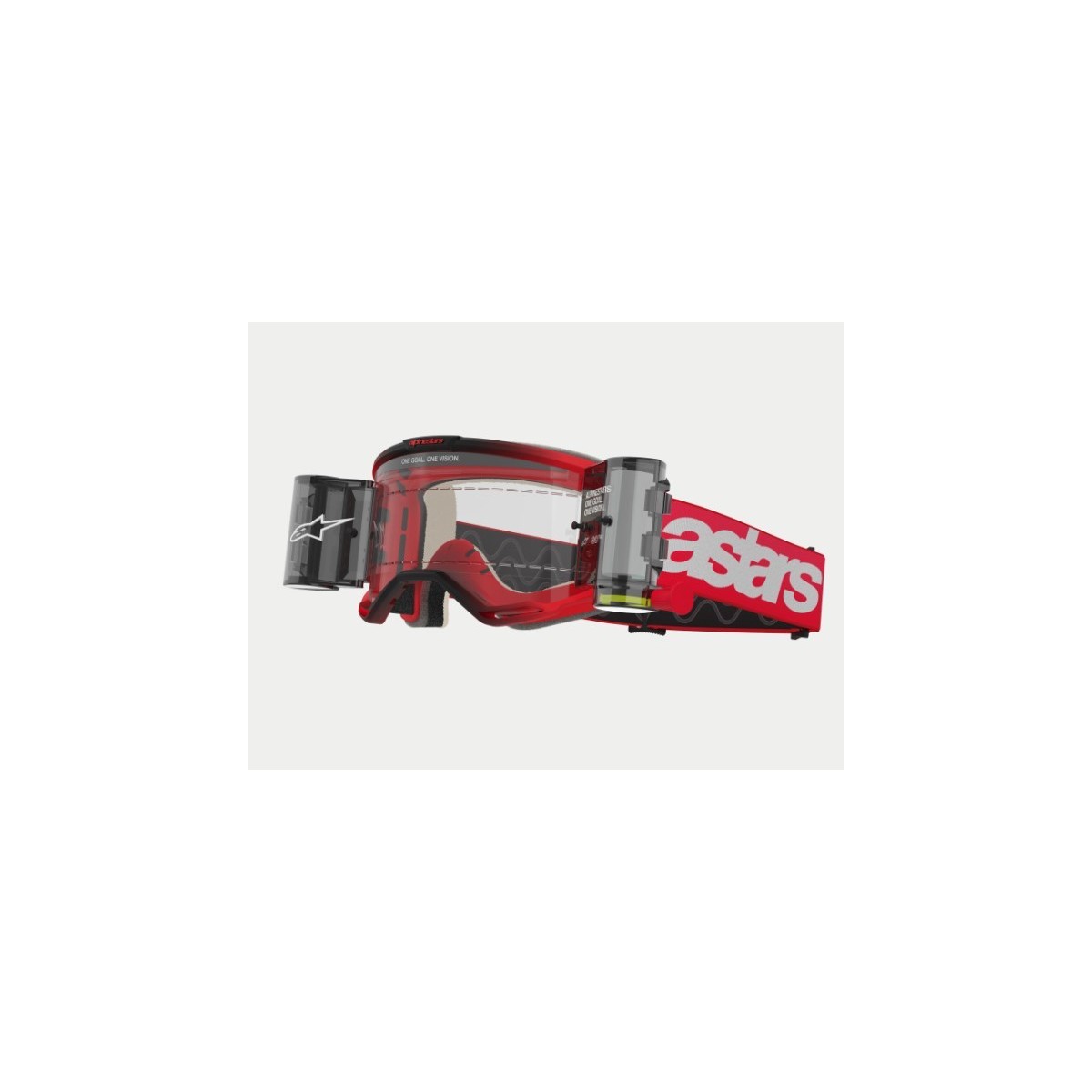 Masque Alpinestars Vision 5 Blaze Rouge ecran Clair Roll Off 