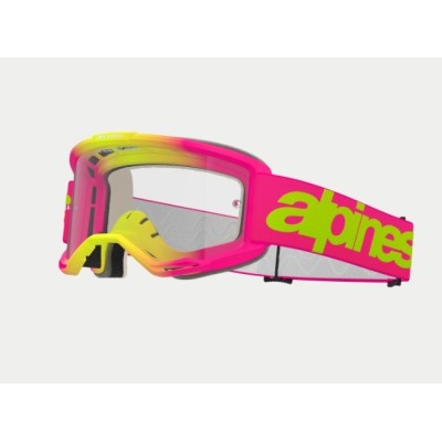 Masque Alpinestars Vision 5 Wordmark Rose Jaune Fluo ecran Clair 