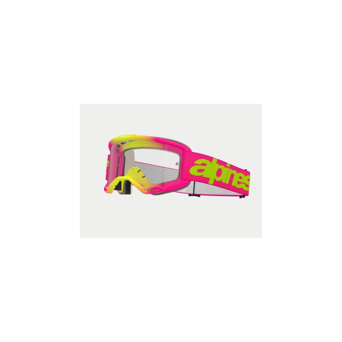 Masque Alpinestars Vision 5 Wordmark Rose Jaune Fluo ecran Clair 