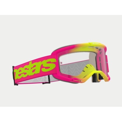 Masque Alpinestars Vision 5 Wordmark Rose Jaune Fluo ecran Clair 