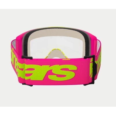 Masque Alpinestars Vision 5 Wordmark Rose Jaune Fluo ecran Clair 