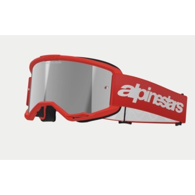 Masque Alpinestars Vision 3 Wordmark Rouge ecran Argent 