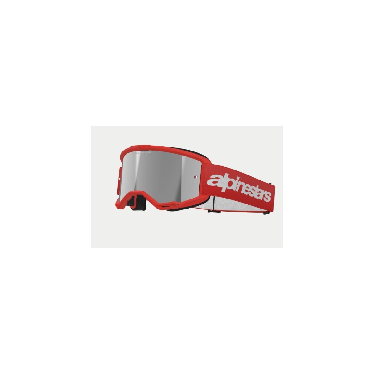 Masque Alpinestars Vision 3 Wordmark Rouge ecran Argent 
