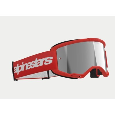 Masque Alpinestars Vision 3 Wordmark Rouge ecran Argent 