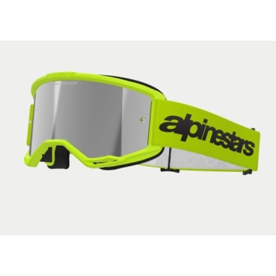 Masque Alpinestars Vision 3 Wordmark Jaune Fluo ecran Argent 
