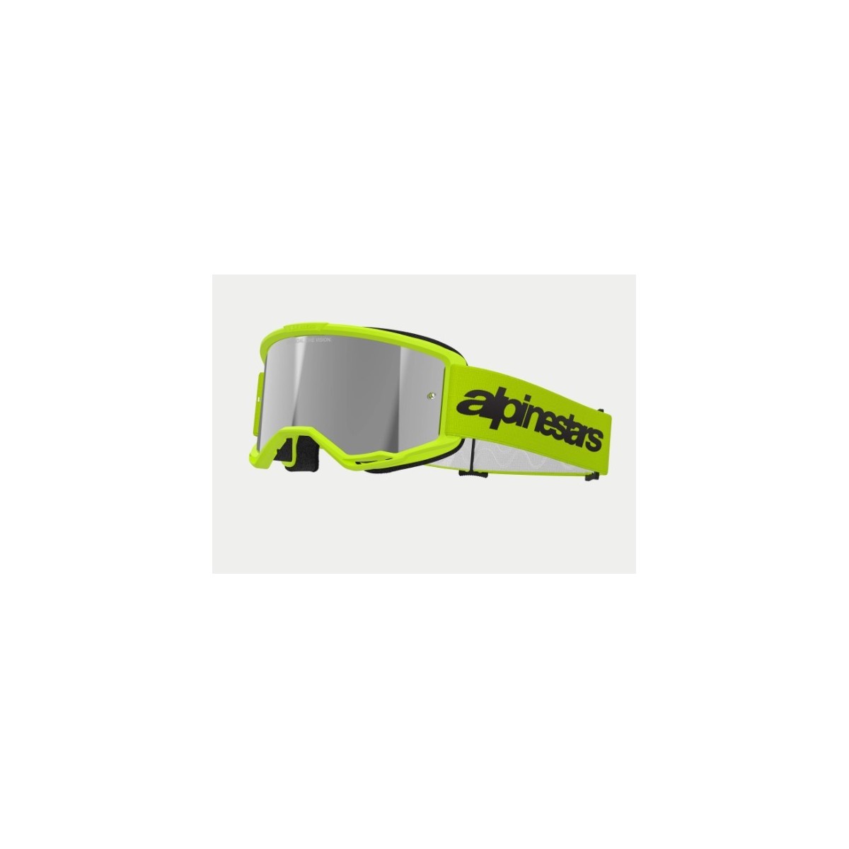 Masque Alpinestars Vision 3 Wordmark Jaune Fluo ecran Argent 