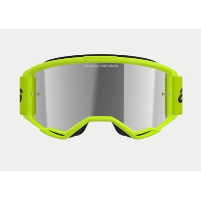 Masque Alpinestars Vision 3 Wordmark Jaune Fluo ecran Argent 