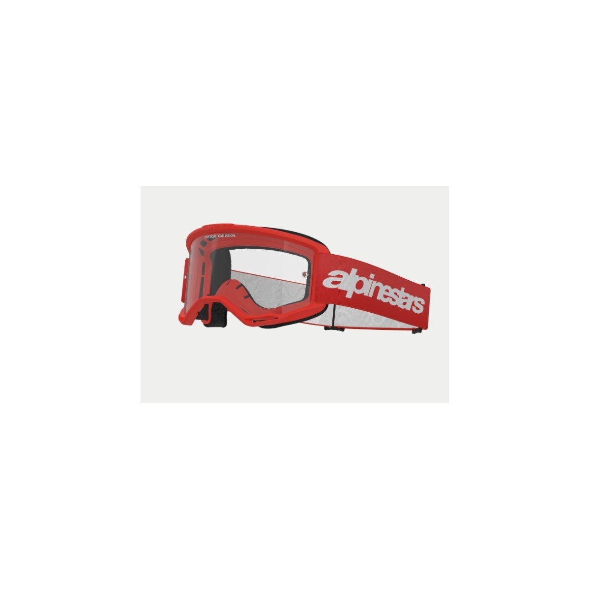 Masque Alpinestars Vision 3 Wordmark Rouge ecran Clair 