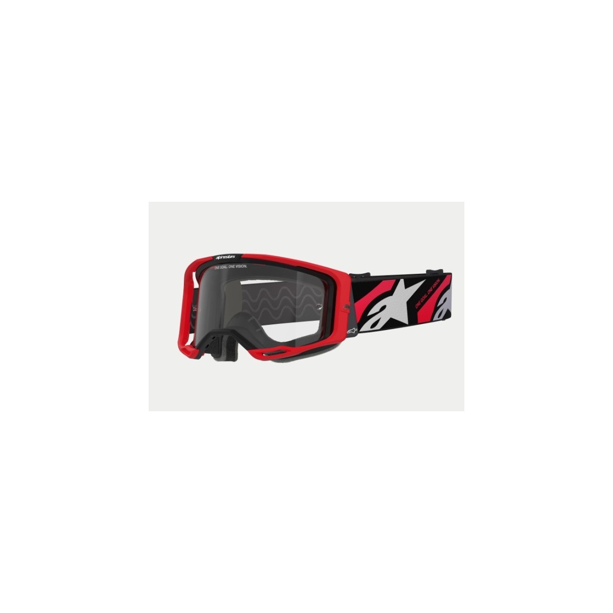 Masque Alpinestars Vision 8 Luar Red Noir ecran Clair 