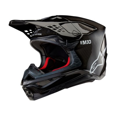 Casque Alpinestars Supertech M10 Solid Noir Brillant Carbone 