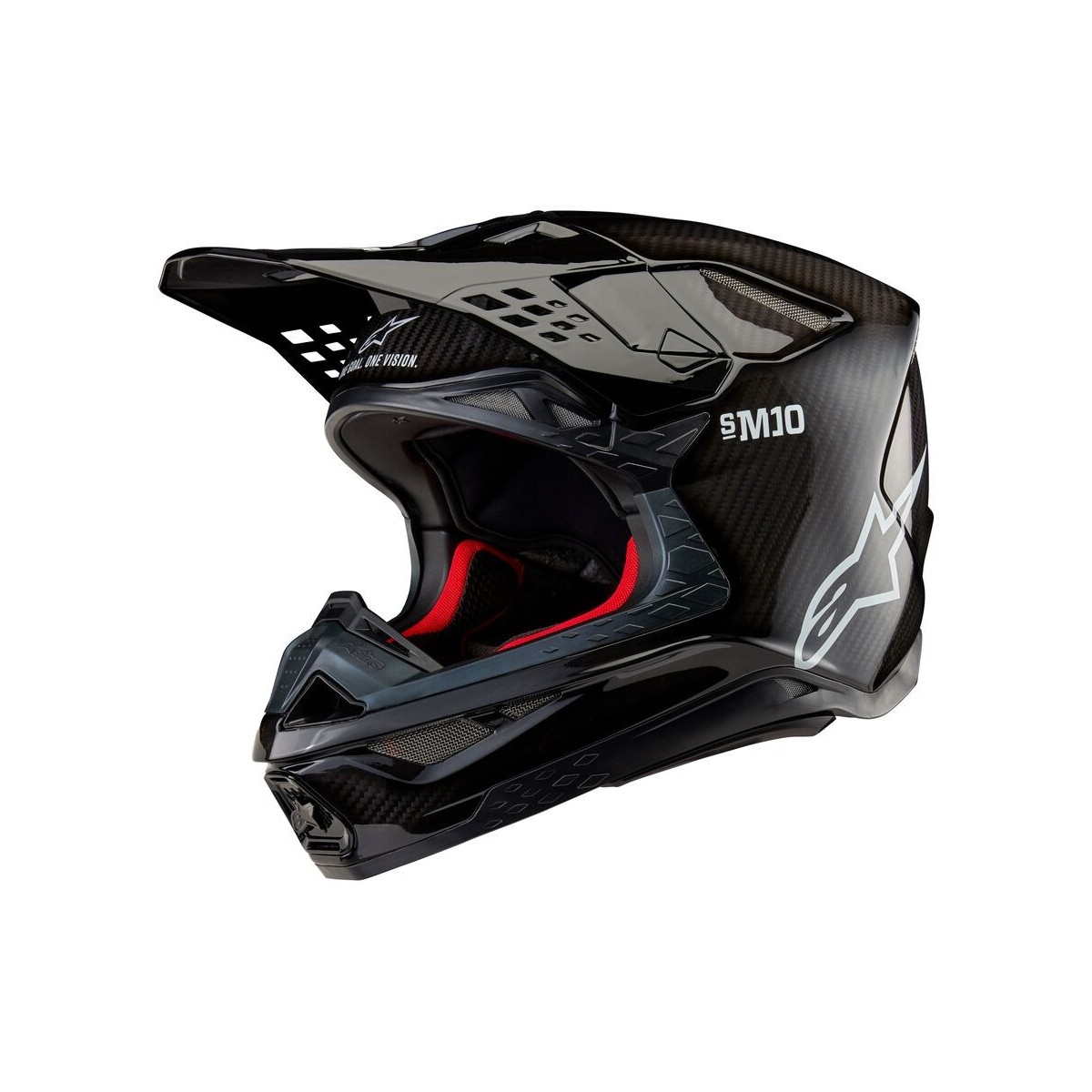 Casque Alpinestars Supertech M10 Solid Noir Brillant Carbone 